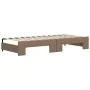 Trundle sofa bed with synthetic leather mattress cappuccino 90x200 cm by vidaXL, Beds and slatted bases - Ref: Foro24-3197730...