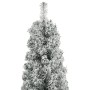 Árbol Navidad estrecho con soporte y nieve artificial PVC 300cm