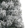 Árbol Navidad estrecho con soporte y nieve artificial PVC 300cm