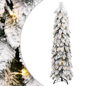 Árbol de Navidad artificial con 80 LED y nieve 150 cm