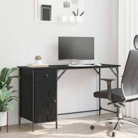 Escritorio de Computadora Roble Negro 131 x 48 x 75 cm en Mesitas de noche | Comprar online en Foro24