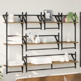 Conjunto de estantes de pared con estante 6 pcs Roble artesanal en Estantes y estanterías | Comprar online en Foro24