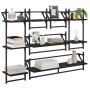Conjunto de estantes de pared con estante 6 pcs Roble Negro