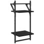 Conjunto de estantes de pared con estante 6 pcs Roble Negro