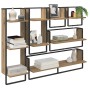 Conjunto de estantes de pared con estante 6 pcs Roble artesanal
