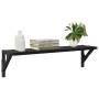 Estanterías de pared 2 pcs Roble Negro 60 x 15 x 15,5 cm
