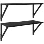 Estanterías de pared 2 pcs Roble Negro 60 x 25 x 25,5 cm