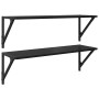 Estanterías de pared 2 pcs Roble Negro 80 x 25 x 25,5 cm