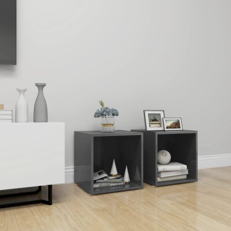 TV-Möbel 2 Einheiten glänzendes graues Sperrholz 37x35x37 cm von vidaXL, TV-Möbel - Ref: Foro24-805523, Preis: 25,97 €, Rabat...