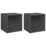 TV-Möbel 2 Einheiten glänzendes graues Sperrholz 37x35x37 cm von vidaXL, TV-Möbel - Ref: Foro24-805523, Preis: 25,97 €, Rabat...
