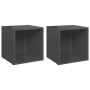 TV-Möbel 2 Einheiten glänzendes graues Sperrholz 37x35x37 cm von vidaXL, TV-Möbel - Ref: Foro24-805523, Preis: 25,97 €, Rabat...