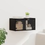 Mueble de pared Montaje en la pared Roble Negro 68 x 37 x 35 cm