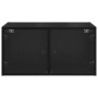 Mueble de pared Montaje en la pared Roble Negro 68 x 37 x 35 cm