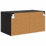 Mueble de pared Montaje en la pared Roble Negro 68 x 37 x 35 cm