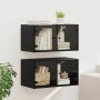Armarios de pared 2 pcs Roble Negro 68 x 37 x 35 cm