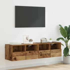 Gabinetes de pared para TV 2 pcs Madera Vieja 60 x 30 x 30 cm