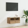 Mueble de TV Montado en la Pared Roble artesanal