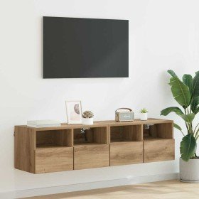 Gabinetes de pared para TV 2 pcs Roble artesanal en Muebles TV | Comprar online en Foro24