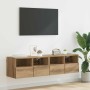Gabinetes de pared para TV 2 pcs Roble artesanal