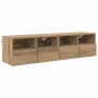 Gabinetes de pared para TV 2 pcs Roble artesanal