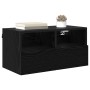 Mueble de TV Montado en la Pared Roble Negro 60 x 30 x 30 cm
