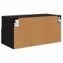 Mueble de TV Montado en la Pared Roble Negro 60 x 30 x 30 cm