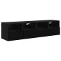 Gabinetes de pared para TV 2 pcs Roble Negro 60 x 30 x 30 cm