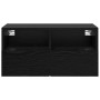 Gabinetes de pared para TV 2 pcs Roble Negro 60 x 30 x 30 cm