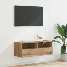 Mueble de TV Montado en la Pared Roble artesanal en Muebles TV | Comprar online en Foro24