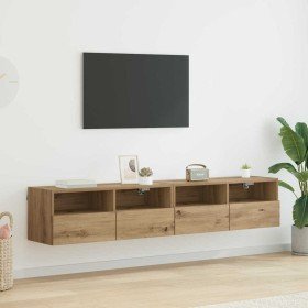 Gabinetes de pared para TV 2 pcs Roble artesanal en Muebles TV | Comprar online en Foro24