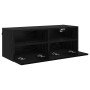 Mueble de TV Montado en la Pared Roble Negro 80 x 30 x 30 cm