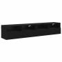 Gabinetes de pared para TV 2 pcs Roble Negro 80 x 30 x 30 cm
