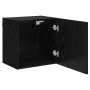 Mueble de TV Montado en la Pared Roble Negro 40,5x30x40cm