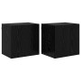 Gabinetes de pared para TV 2 pcs Roble Negro 40,5x30x40cm