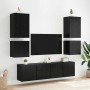 Gabinetes de pared para TV 2 pcs Roble Negro 40,5x30x40cm