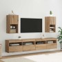 Gabinetes para TV Montados en la Pared 2 pcs Roble artesanal