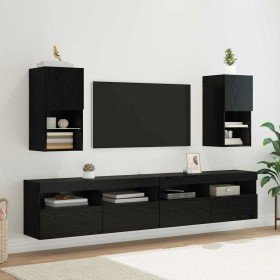 Gabinetes para TV Montados en la Pared 2 pcs Roble Negro en Muebles TV | Comprar online en Foro24