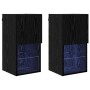 Gabinetes para TV Montados en la Pared 2 pcs Roble Negro