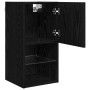 Gabinetes para TV Montados en la Pared 2 pcs Roble Negro
