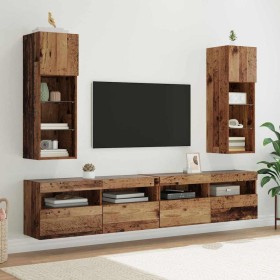 Gabinetes para TV Montados en la Pared 2 pcs Madera Vieja