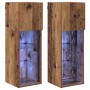 Gabinetes para TV Montados en la Pared 2 pcs Madera Vieja