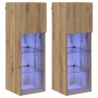 Gabinetes para TV Montados en la Pared 2 pcs Roble artesanal