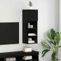 Mueble de TV Montado en la Pared Roble Negro 30,5 x 30 x 90 cm