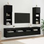 Mueble de TV Montado en la Pared Roble Negro 30,5 x 30 x 90 cm