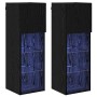 Gabinetes para TV Montados en la Pared 2 pcs Roble Negro