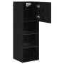 Gabinetes para TV Montados en la Pared 2 pcs Roble Negro