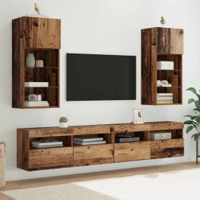 Gabinetes para TV Montados en la Pared 2 pcs Madera Vieja