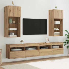 Gabinetes para TV Montados en la Pared 2 pcs Roble artesanal en Muebles TV | Comprar online en Foro24