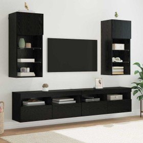 Gabinetes para TV Montados en la Pared 2 pcs Roble Negro en Muebles TV | Comprar online en Foro24
