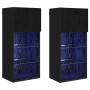 Gabinetes para TV Montados en la Pared 2 pcs Roble Negro